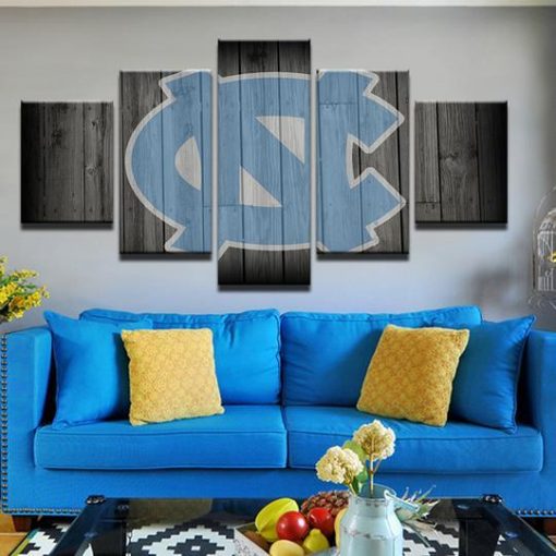 22641-NF University Of North Carolina Tar Heels Unc Sport - 5 Panel Canvas Art Wall Decor