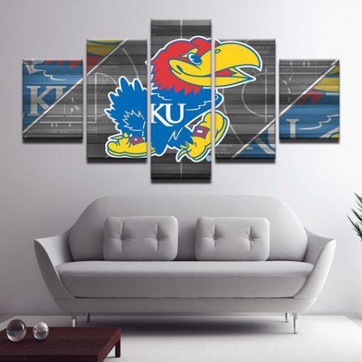 22830-NF University Of Kansas Ku Jayhawks NFL - 5 Panel Canvas Art Wall Decor