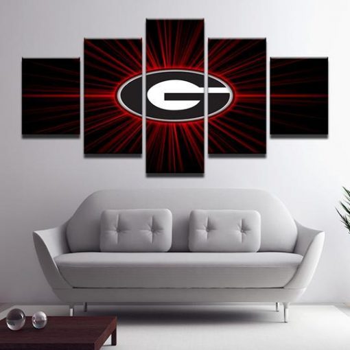 22426-NF Georgia Bulldogs Logo Sport - 5 Panel Canvas Art Wall Decor