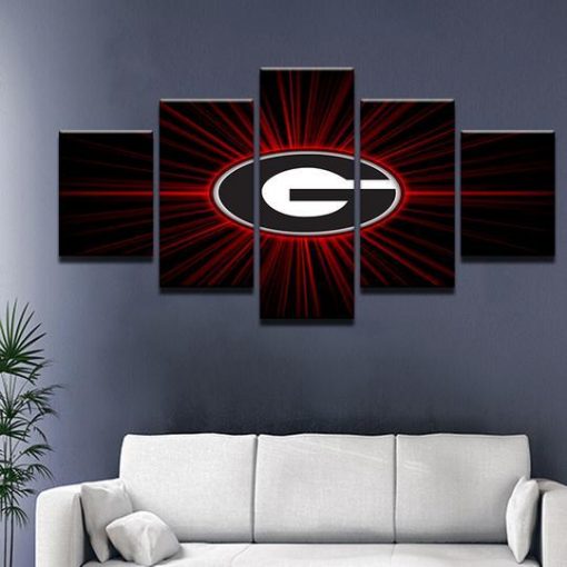 22426-NF Georgia Bulldogs Logo Sport - 5 Panel Canvas Art Wall Decor