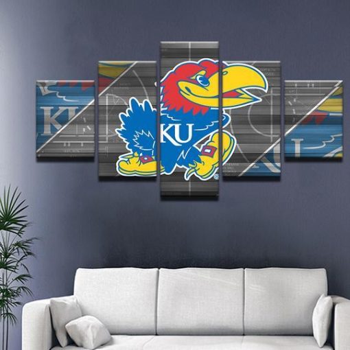 22830-NF University Of Kansas Ku Jayhawks NFL - 5 Panel Canvas Art Wall Decor