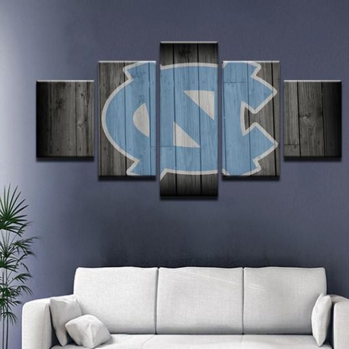 22641-NF University Of North Carolina Tar Heels Unc Sport - 5 Panel Canvas Art Wall Decor