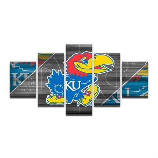 22830-NF University Of Kansas Ku Jayhawks NFL - 5 Panel Canvas Art Wall Decor