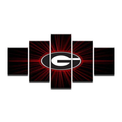 22426-NF Georgia Bulldogs Logo Sport - 5 Panel Canvas Art Wall Decor