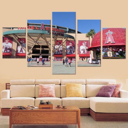 22633-NF Los Angeles Angels of Anaheim Stadium Baseball - 5 Panel Canvas Art Wall Decor