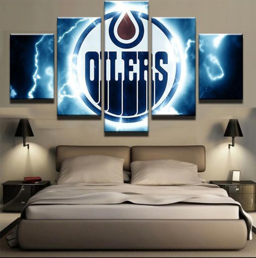 22802-NF Edmonton Oilers 5 Sport - 5 Panel Canvas Art Wall Decor