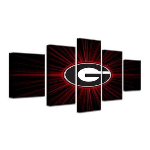 22426-NF Georgia Bulldogs Logo Sport - 5 Panel Canvas Art Wall Decor