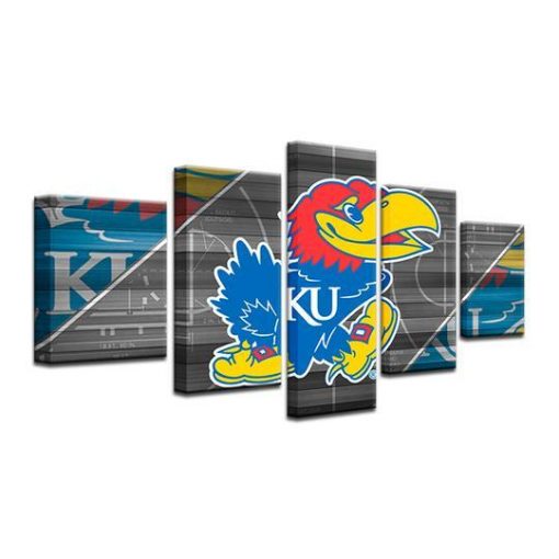 22830-NF University Of Kansas Ku Jayhawks NFL - 5 Panel Canvas Art Wall Decor