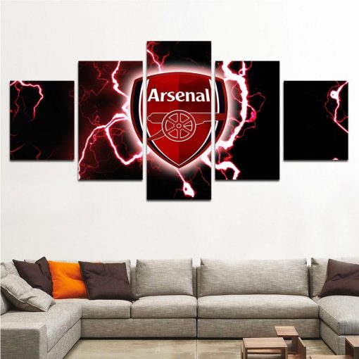22785-NF Arsenal Football Team Thunder Logo Sport - 5 Panel Canvas Art Wall Decor