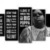 23133-NF Biggie Small Big Poppa Quotes Celebrity - 5 Panel Canvas Art Wall Decor