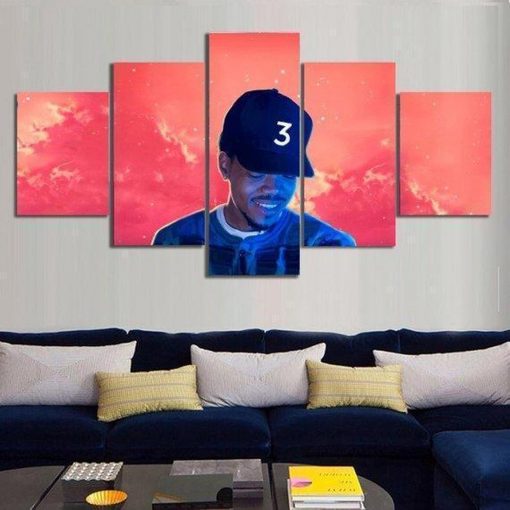 22626-NF Chance The Rapper Celebrity - 5 Panel Canvas Art Wall Decor