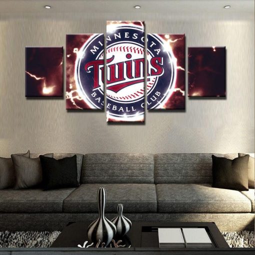 22535-NF Minnesota Twins Baseball Sport - 5 Panel Canvas Art Wall Decor