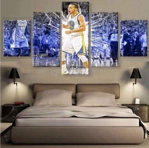 22788-NF Stephen Curry Golden State Basketball Star Celebrity - 5 Panel Canvas Art Wall Decor