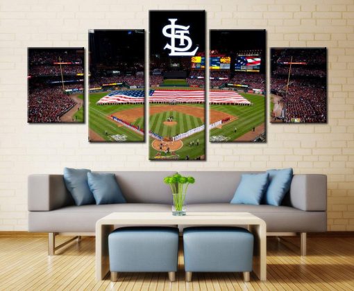 22549-NF St Louis Cardinals Stadium MLB Baseball - 5 Panel Canvas Art Wall Decor