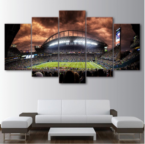 22820-NF Seattle Seahawks Stadium Sport - 5 Panel Canvas Art Wall Decor