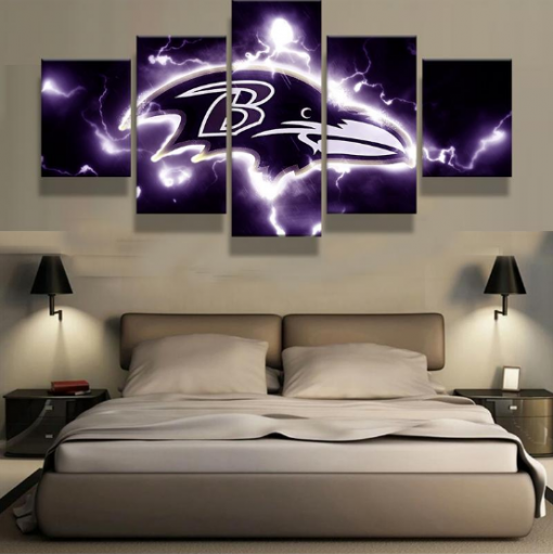 22367-NF Baltimore Ravens Football Sport - 5 Panel Canvas Art Wall Decor