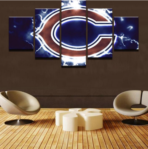 22540-NF Chicago Bears Football Sport - 5 Panel Canvas Art Wall Decor