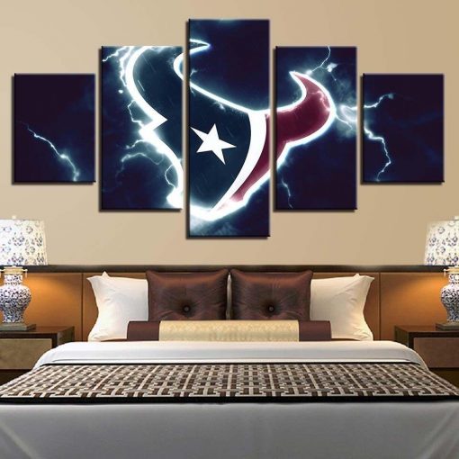 22650-NF Houston Texans Logo Sport - 5 Panel Canvas Art Wall Decor