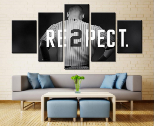 22465-NF New York Yankees Captain Baseball - 5 Panel Canvas Art Wall Decor