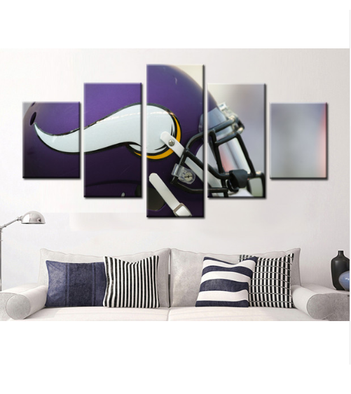 22818-NF Minnesota Vikings Helmet Sport - 5 Panel Canvas Art Wall Decor