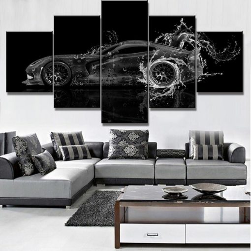23193-NF Dodge Viper Water Car - 5 Panel Canvas Art Wall Decor