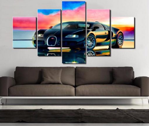 23195-NF Bugatti Sports Car - 5 Panel Canvas Art Wall Decor