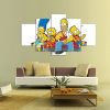 23094-NF Simpsons Family In The Cinema Cartoon - 5 Panel Canvas Art Wall Decor