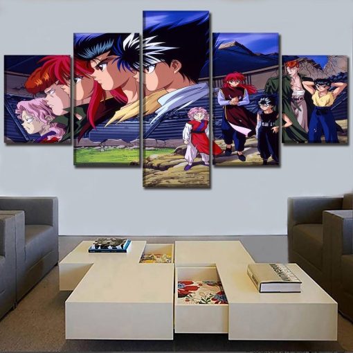 22656-NF Yu Yu Hakusho Anime - 5 Panel Canvas Art Wall Decor