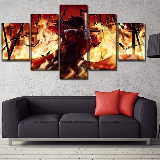 23112-NF Alucard Dark Hellsing Anime - 5 Panel Canvas Art Wall Decor