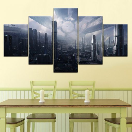 22550-NF Mass Effect The Citadel Gaming - 5 Panel Canvas Art Wall Decor