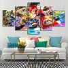 23208-NF Super Mario Driving Car Game - 5 Panel Canvas Art Wall Decor