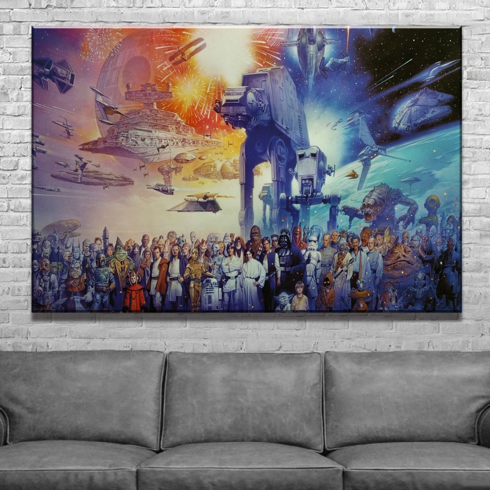 Star Wars Characters Poster 1 Movie 1 Piece 1 Panel Canvas Art Wall Decor Canvas Storm 