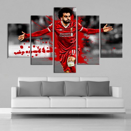 23070-NF Liverpool Salah Football Stars 1 Sport - 5 Panel Canvas Art Wall Decor