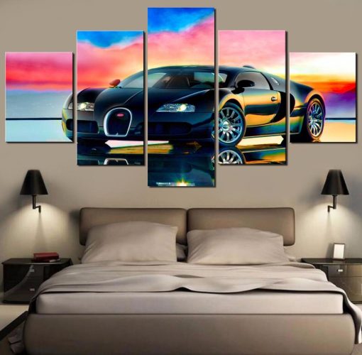 23195-NF Bugatti Sports Car - 5 Panel Canvas Art Wall Decor