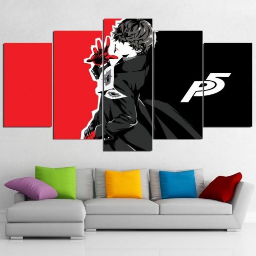 22849-NF Persona 5 Joker 1 Game - 5 Panel Canvas Art Wall Decor