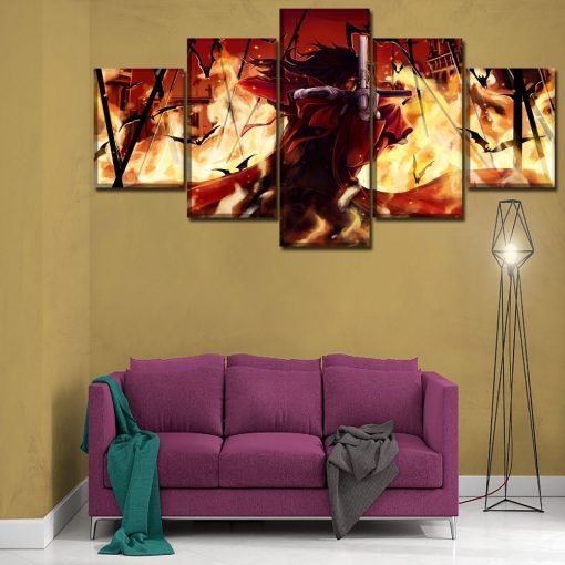 23112-NF Alucard Dark Hellsing Anime - 5 Panel Canvas Art Wall Decor