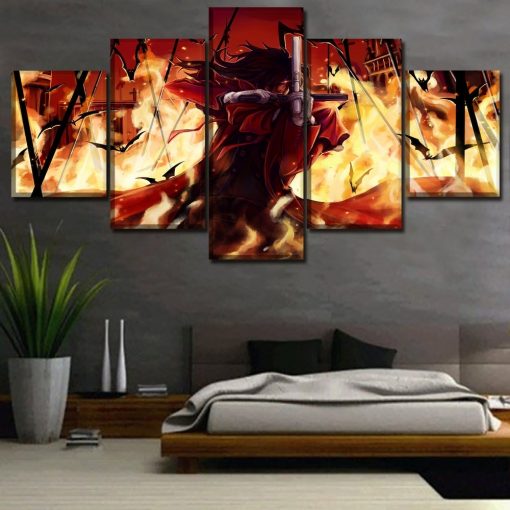 23112-NF Alucard Dark Hellsing Anime - 5 Panel Canvas Art Wall Decor