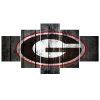 22461-NF Georgia Bulldogs Team Wood Logo Red Rim Sport - 5 Panel Canvas Art Wall Decor