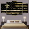 22327-NF New Orleans Saints Football American Flag Sport - 5 Panel Canvas Art Wall Decor