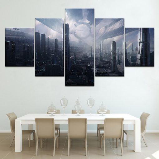22550-NF Mass Effect The Citadel Gaming - 5 Panel Canvas Art Wall Decor