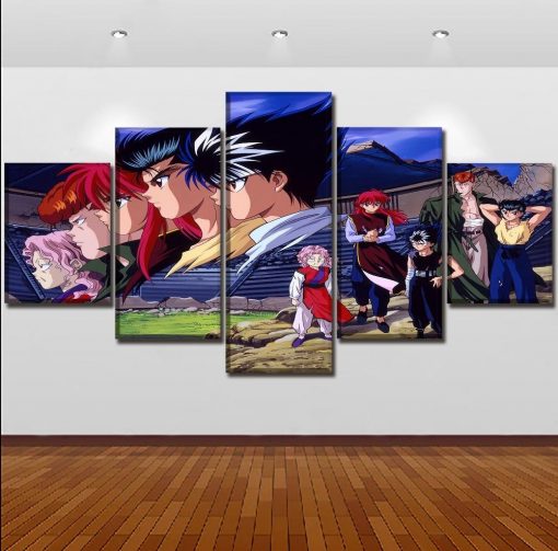 22656-NF Yu Yu Hakusho Anime - 5 Panel Canvas Art Wall Decor