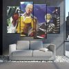 23179-NF One Punch Man Saitama And Genos Anime 4 Pieces - 4 Panel Canvas Art Wall Decor