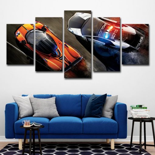 23188-NF Lamborghini Orange Super Car - 5 Panel Canvas Art Wall Decor