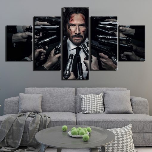 23074-NF John Wick Painting Poster Movie - 5 Panel Canvas Art Wall Decor