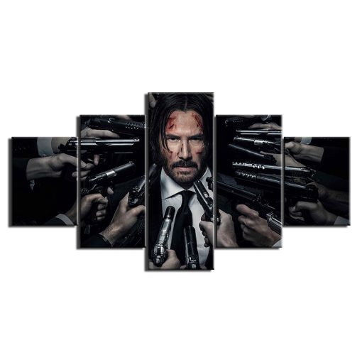 23074-NF John Wick Painting Poster Movie - 5 Panel Canvas Art Wall Decor