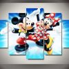 23192-NF Mickey Mouse Mickey Dancing Wih Winnie Cartoon - 5 Panel Canvas Art Wall Decor