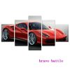 23191-NF Ferrari 488 GTB Red Car - 5 Panel Canvas Art Wall Decor