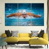 22828-NF Swimming Michael Phelps Sport 3 Pieces - 3 Panel Canvas Art Wall Decor