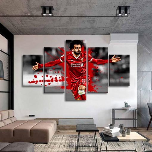 23070-NF Liverpool Salah Football Stars 1 Sport - 5 Panel Canvas Art Wall Decor