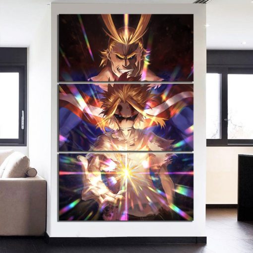 22837-NF My Hero Academia All Might 3 Pieces Anime - 5 Panel Canvas Art Wall Decor